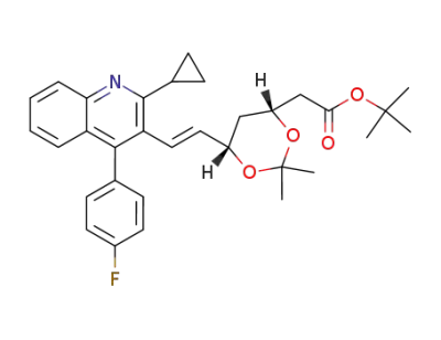 (4R,6S)-(E)-{6-[2-(2-cyclopropyl-4-(4-fluorophenyl)quinolin-3-yl)-vinyl]-2,2-dimethyl-1,3-dioxan-4-yl}acetic acid tert-butyl ester